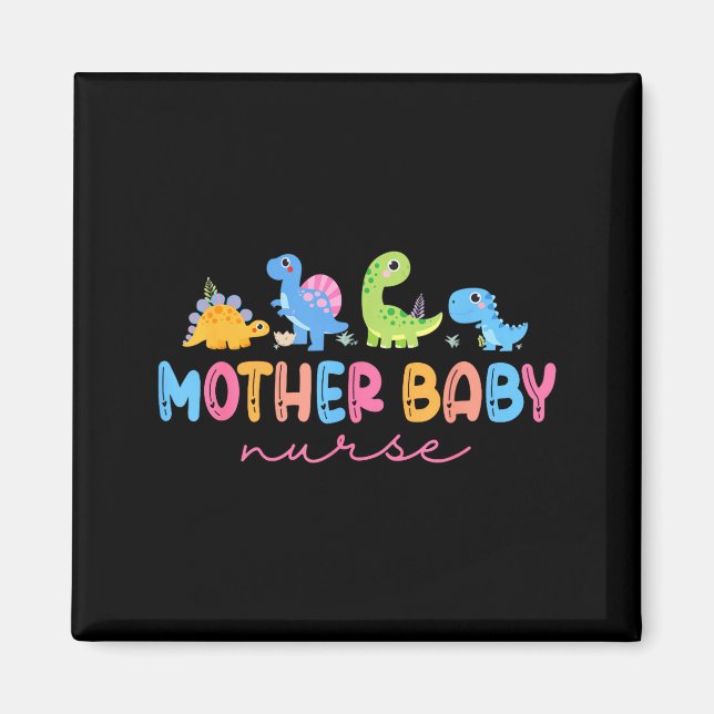 Imán Animal Mother Baby Nurse Dinosaur Stpartum Rn Ob N (Frente)