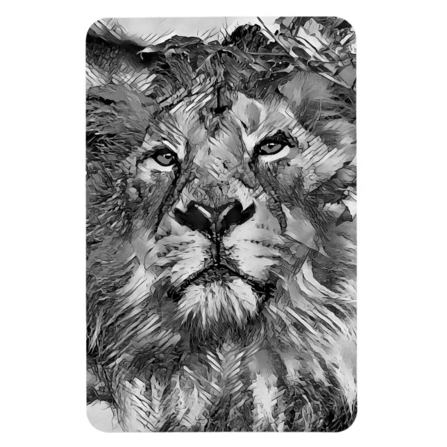 Imán AnimalArtBW_Lion_003 (Vertical)