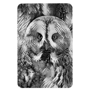 Imán AnimalArtBW_Owl_001