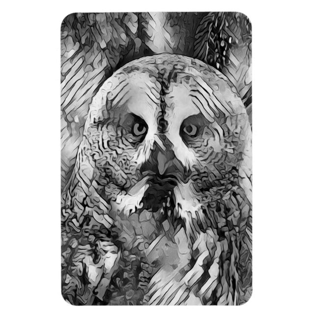 Imán AnimalArtBW_Owl_001 (Vertical)