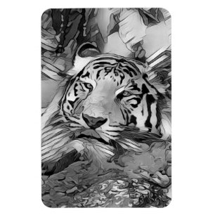 Imán AnimalArtBW_Tiger_002
