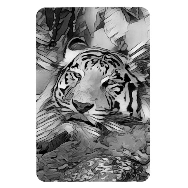 Imán AnimalArtBW_Tiger_002 (Vertical)