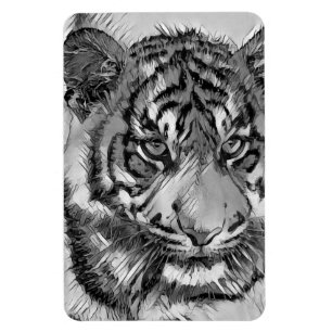 Imán AnimalArtBW_Tiger_009