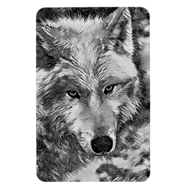 Imán AnimalArtBW_Wolf_002 (Vertical)