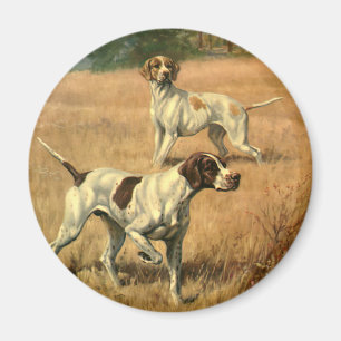 Imán Animales antiguos, perros de caza Pointer ingleses