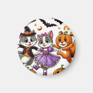 Imán Animales bailando con disfraces de Halloween