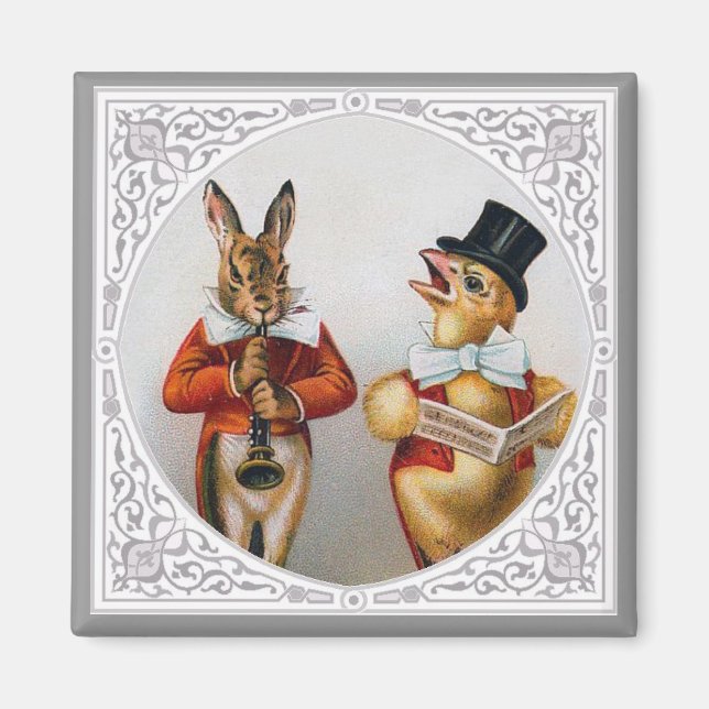 Imán Animales cantantes antropomórficos (Frente)