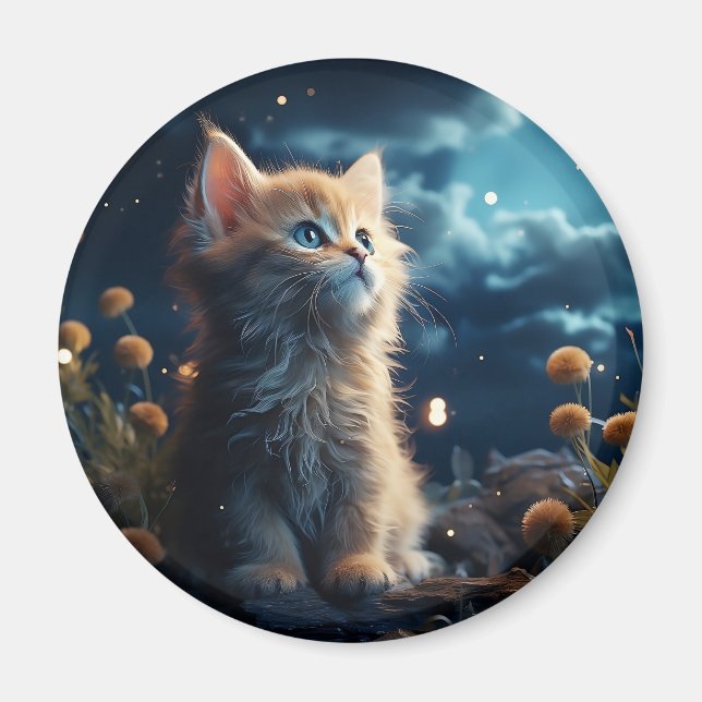 Imán Animales cortos bajo el cielo estrellado (Frente)