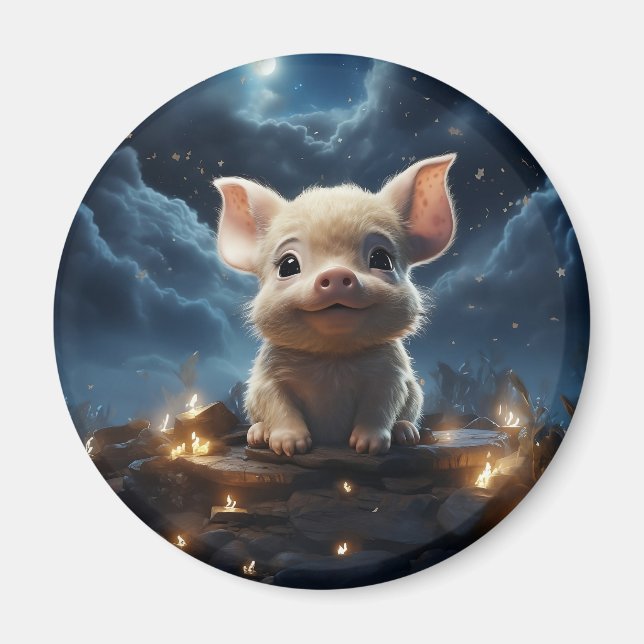 Imán Animales cortos bajo el cielo estrellado (Frente)