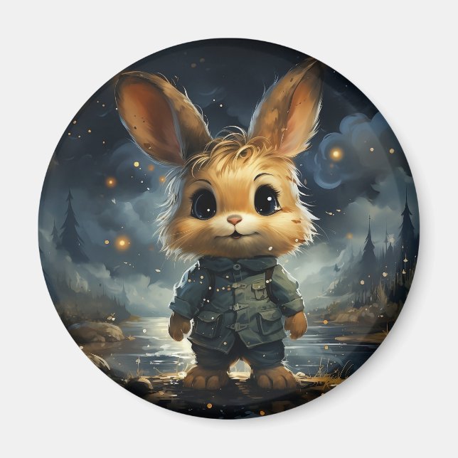 Imán Animales cortos bajo el cielo estrellado (Frente)