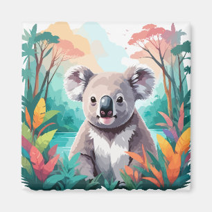 Imán Animales De Arte Vector De Koala En La Naturaleza 