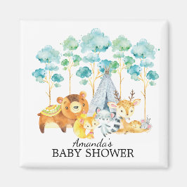 Imán Animales de bosque tribal Baby Shower favorecen a 