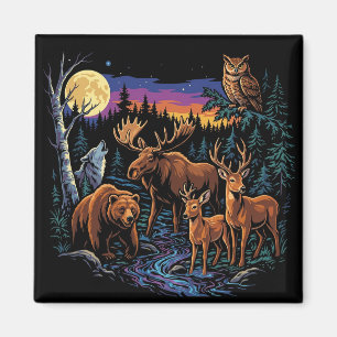 Imán Animales de fauna silvestre del bosque vintage Cie