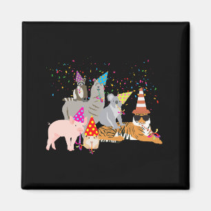 Imán Animales de fiesta Animales lindos teniendo una fi