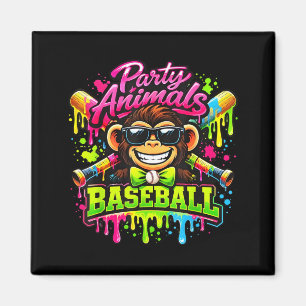 Imán Animales de fiesta meme béisbol mono divertido 