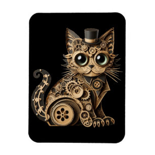 Imán Animales de gato de vapor papel artesanal arte
