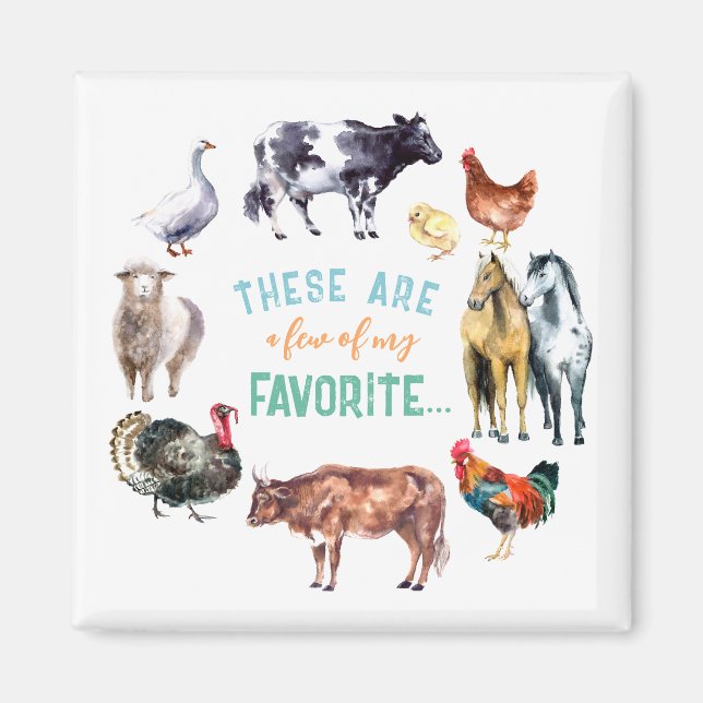 Imán Animales de granja Estas son algunas de mis acuare (Frente)