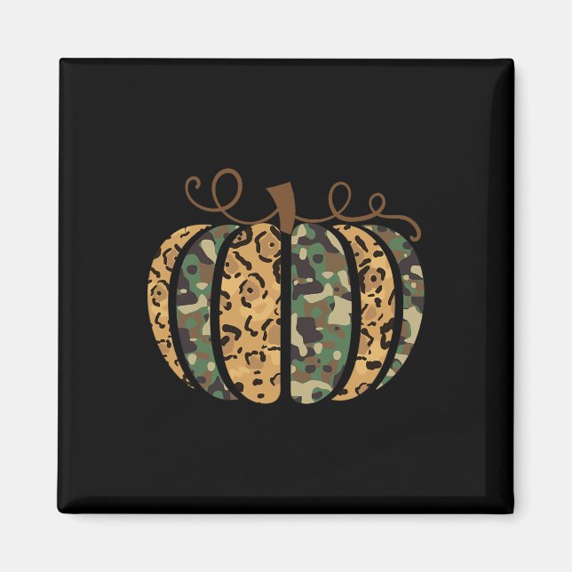 Imán Animales de moda Leopard Camo Pumpkin Imprimir que (Frente)