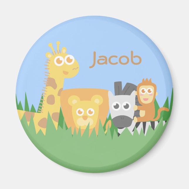 Imán Animales de Safari Lindos Iman Personalizado para  (Frente)