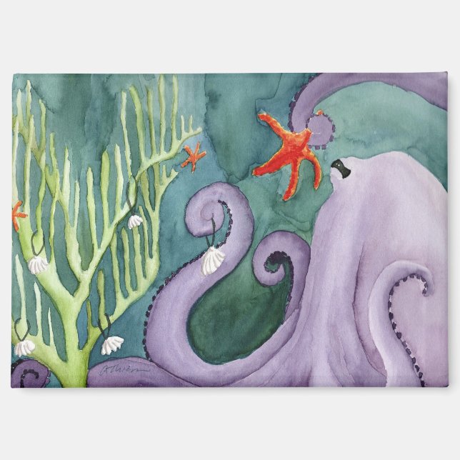 Imán Animales de vacaciones inusuales: Octopus Magnet 3 (Anverso)