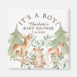 Imán Animales de Woodland Baby Shower Favor Magnet