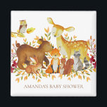 Imán Animales de Woodland Baby Shower Favor Magnet<br><div class="desc">Pequeño imán de animales de bosque para una ducha de bebé Neutral en el bosque. Cambie el fondo haciendo clic en el personalizar y utilice nuestro selector de color!. Artículos coincidentes disponibles en nuestra tienda.</div>