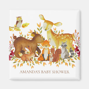 Imán Animales de Woodland Baby Shower Favor Magnet