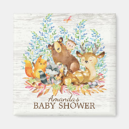 Imán Animales de Woodland Baby Shower Neutral Favor Mag
