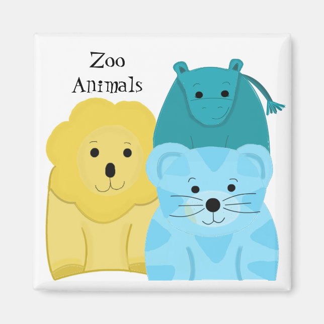 Imán Animales de zoológico bebés (Frente)
