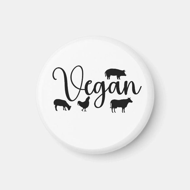 Imán Animales del Vegan (Frente)