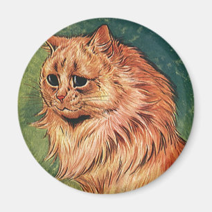 Imán Animales domésticos antiguos, gato naranja de pelo