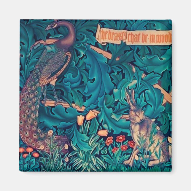 Imán Animales en el bosque, William Morris (Frente)