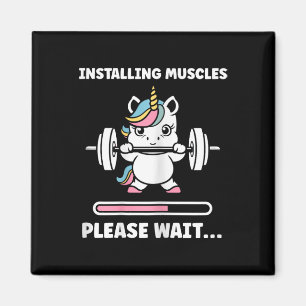 Imán Animales Instalando Músculos Fitness Culturismo Un