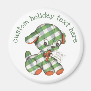 Imán Animales rellenos de porcino de Gingham Puppy