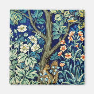 Imán Animales y flores, bosque, William Morris