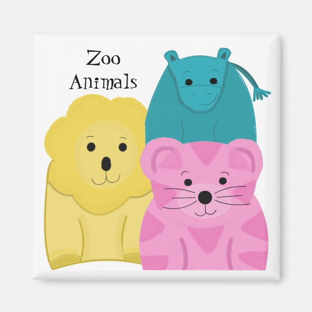 Imán Animales zoológicos para bebés (Frente)