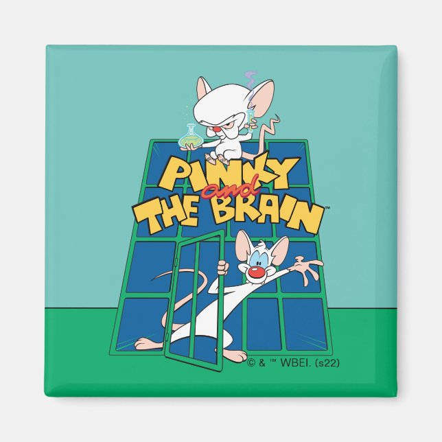Imán Animaniacs | Pinky y el gráfico de la jaula del ce (Frente)