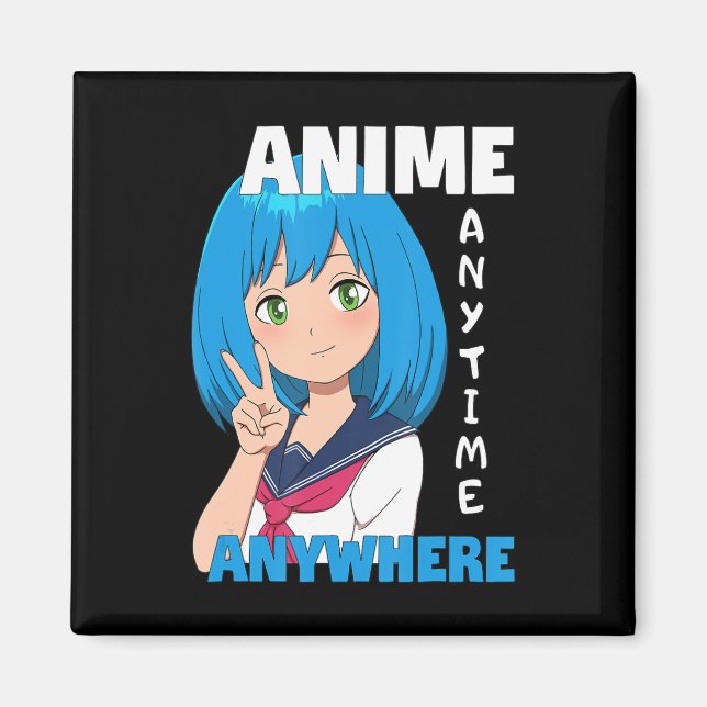 Imán Anime Anytime Anywhere Anime Chica (Frente)