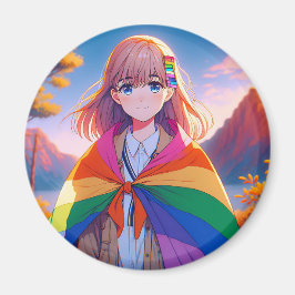 Imán Anime Chica con LGBTQIA+ Cabo