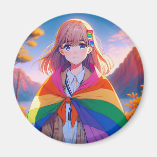 Imán Anime Chica con LGBTQIA+ Cabo