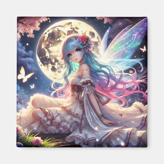 Imán Anime Chica Moon Fairy Princess in Garden (Frente)