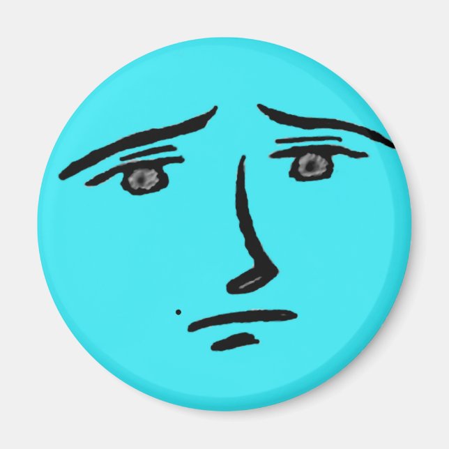 Imán Anime de cara azul (Frente)