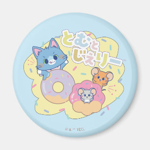 Imán Anime Donut se ilumina con Tom, Jerry y Tuffy