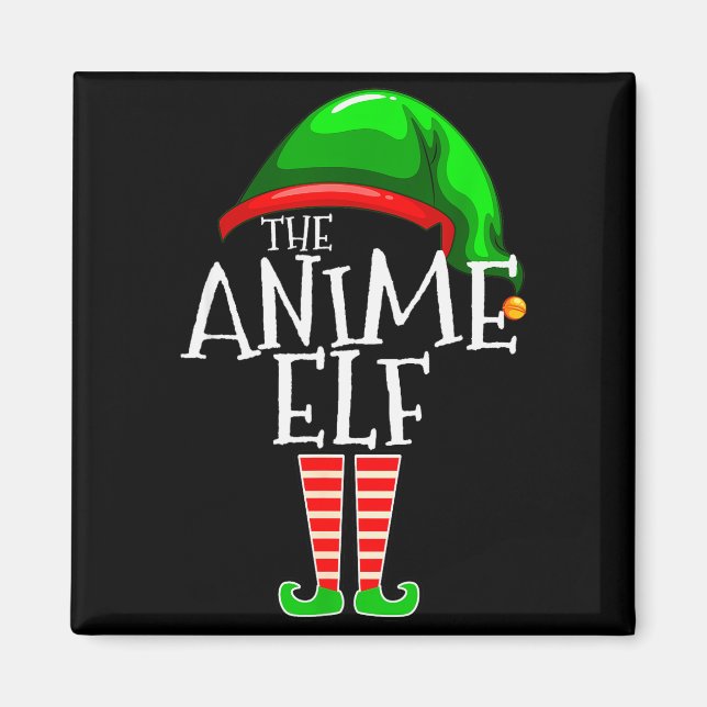Imán Anime Elf Group Matching Family Christmas Gift Hol (Frente)