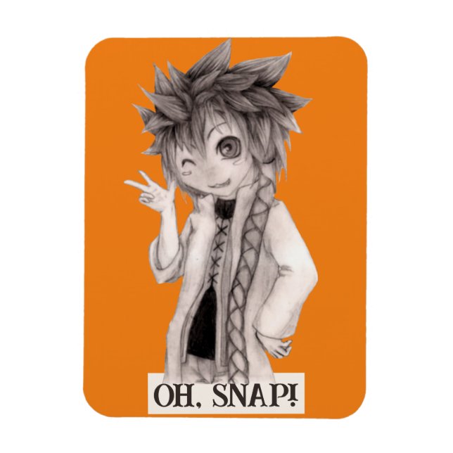 Imán Anime Guy O SNAP, Dibujo Original (Vertical)