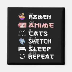 Imán Anime japones ramen dibujando al gato Anime Lover 