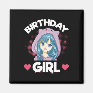 Imán Anime Manga Cumpleaños Chica