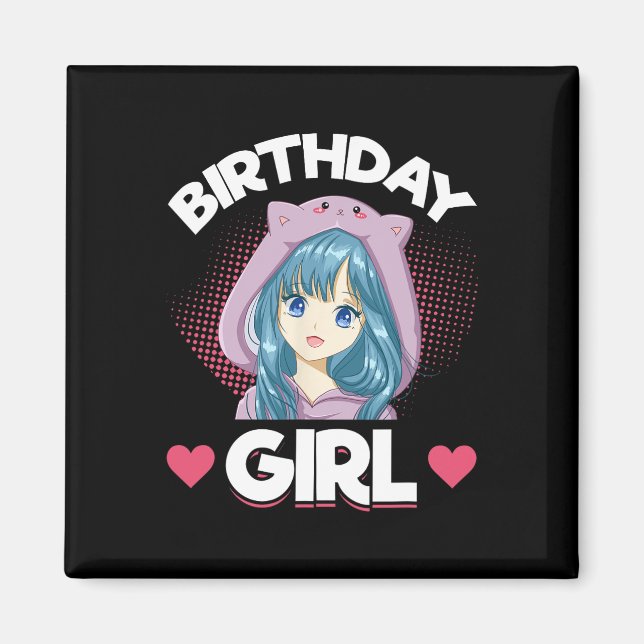Imán Anime Manga Cumpleaños Chica (Frente)