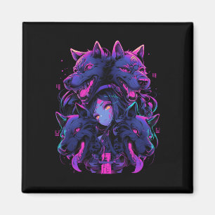 Imán Anime Manga Cyberpunk Techwear estético Harajuku