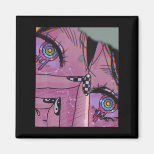 Imán Anime Oyes Pastel Kawaii Chica Estética Japonesa O